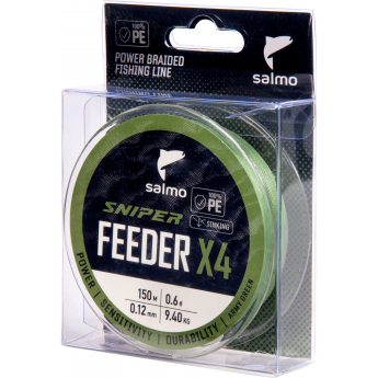 Шнур плетёный SALMO SNIPER х4 FEEDER BRAID Army Green 150/012