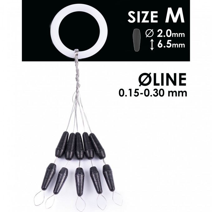 Стопоры резиновые SALMO RUBBER CONE STOPS р.002M 10шт. S901-002M